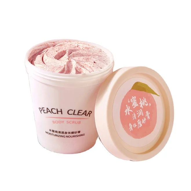 

Best selling private label peach ice cream pink organic exfoliator body scrub, bulk natural vegan body scrub