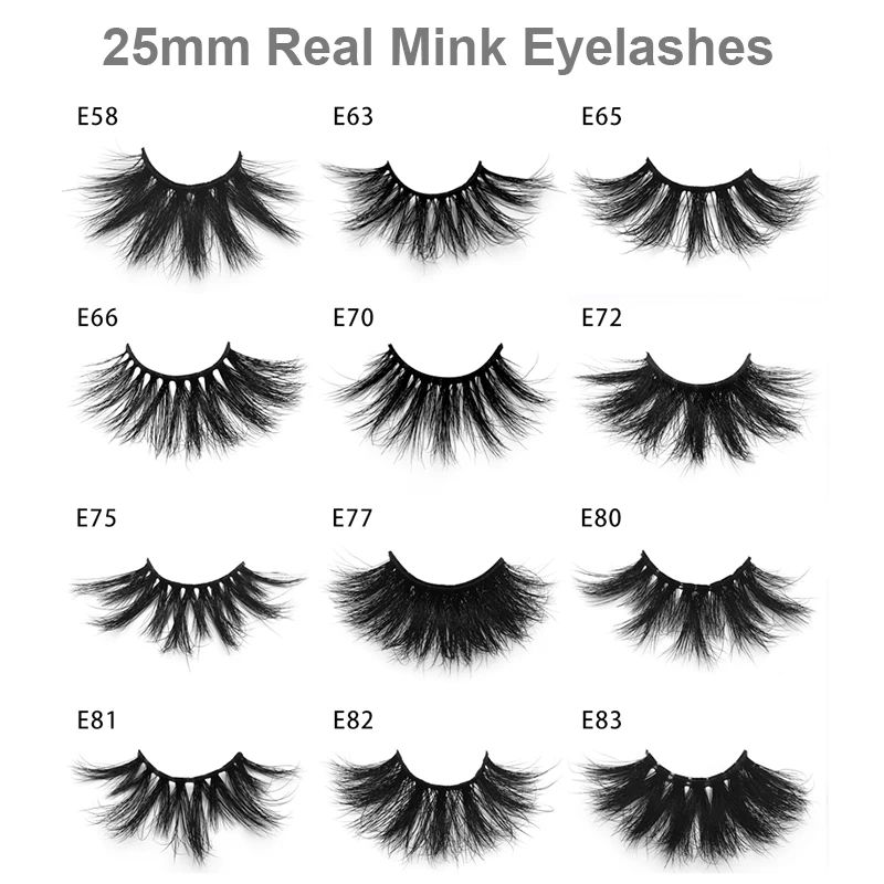 

Wholesale 3D Fluffy Luxury 25 mm 100% Real Mink Eye Lashes Pestanas Cils Bulk Faux 25mm Mink Eyelashes Vendor With Packaging Box