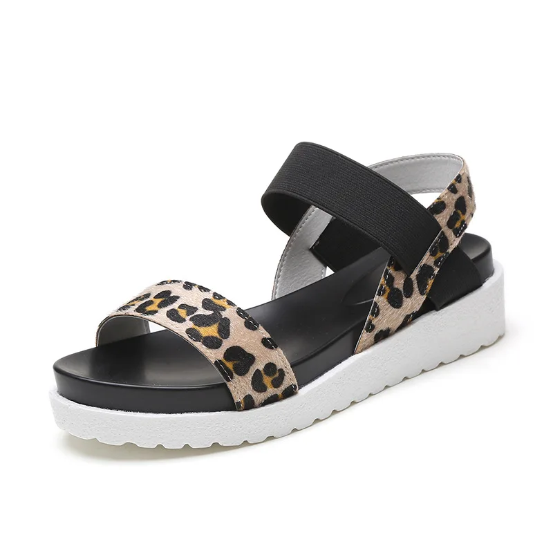 

Summer Simple Ladies Fashion Sandals Color Matching Open Toe Hollow Ankle Strap Ladies Wedge Sandals