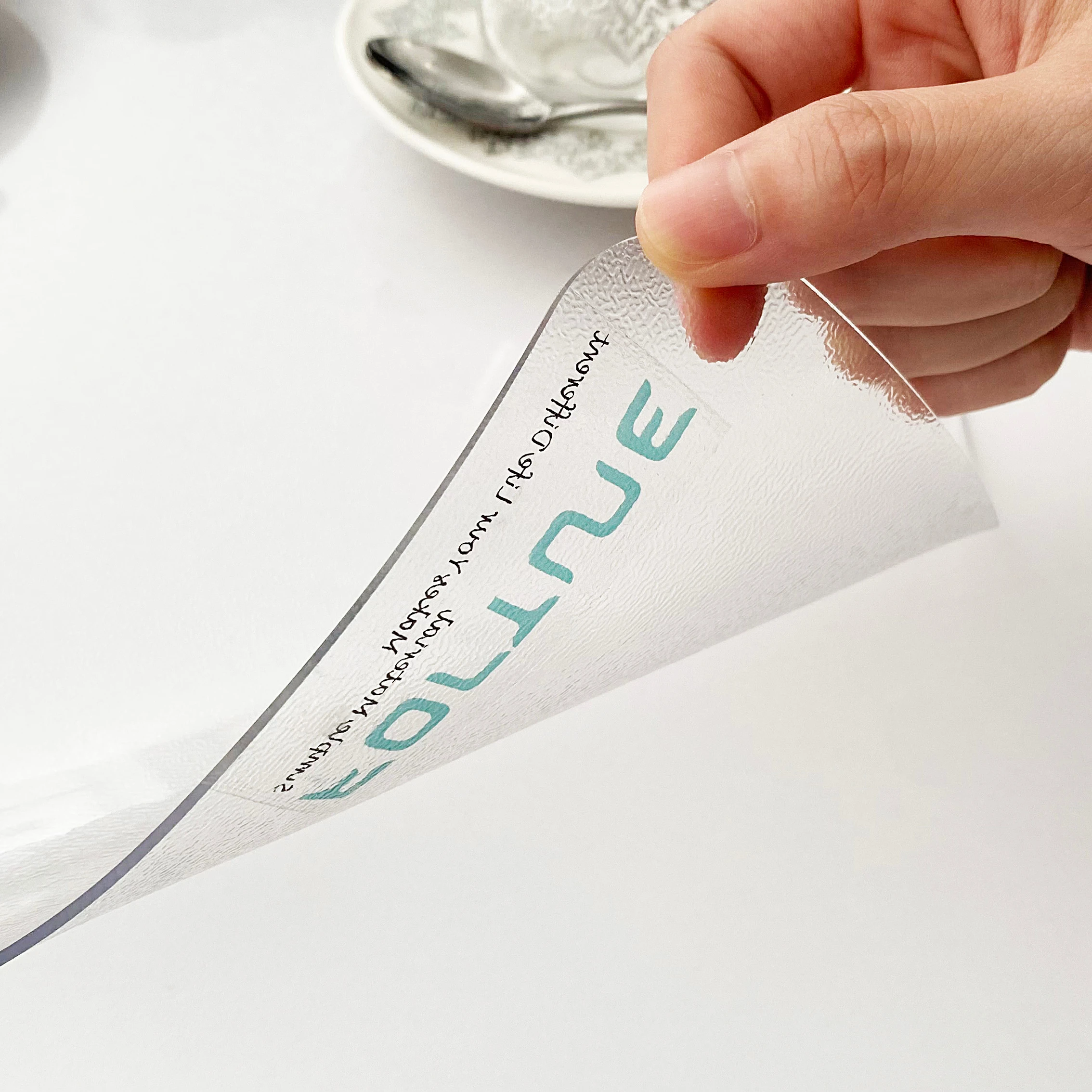 

Home Plast Super Clear Stain-resistant Transparent Tablecloth Heat Resistant Table Mats Placemat Table Glass Protector, Transparent;etched