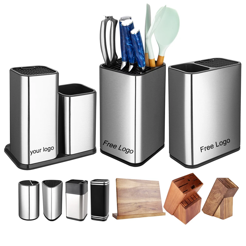 XITUO Knife Stand Holder High End Kitchen Accessories for Kitchen Knife Multi-Function Stainless Steel Knife Holder Stand Block