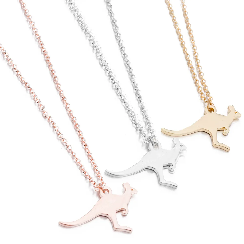 

2021 New Cute Kangaroo Alloy Necklace Ladies Animal Pendant Necklace, Picture