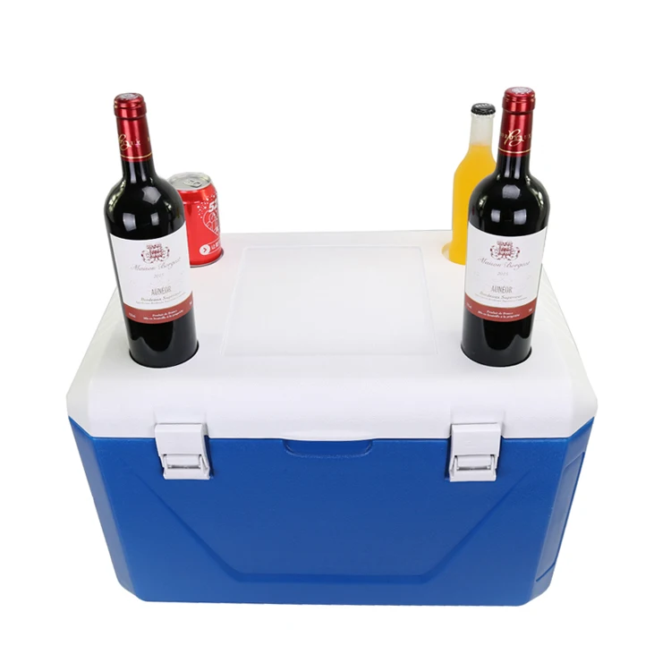 

Factory Plastic Cooler Box Customize Promotion Gift 30L 45L 80L Beer cola Fruit Ice Cooler Box for Outdoor Camping, Blue white