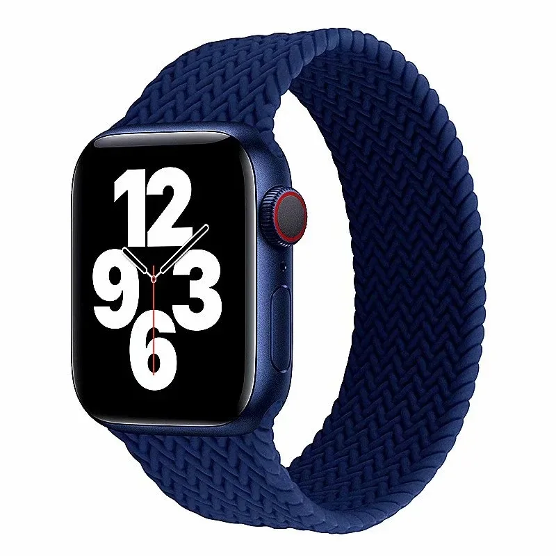 

New launch Sport Silicone Watch Bands Braided Solo Loop Strap For Apple Watch Belt Wristband 40mm 44mm, Customized