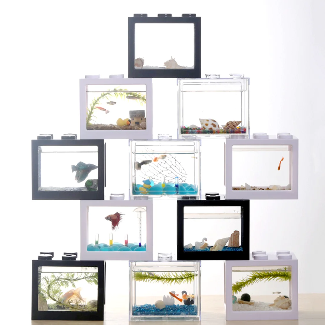 

Green Mini Fish Tank Home Decoration Landscape Desktop Small Aquarium Tank