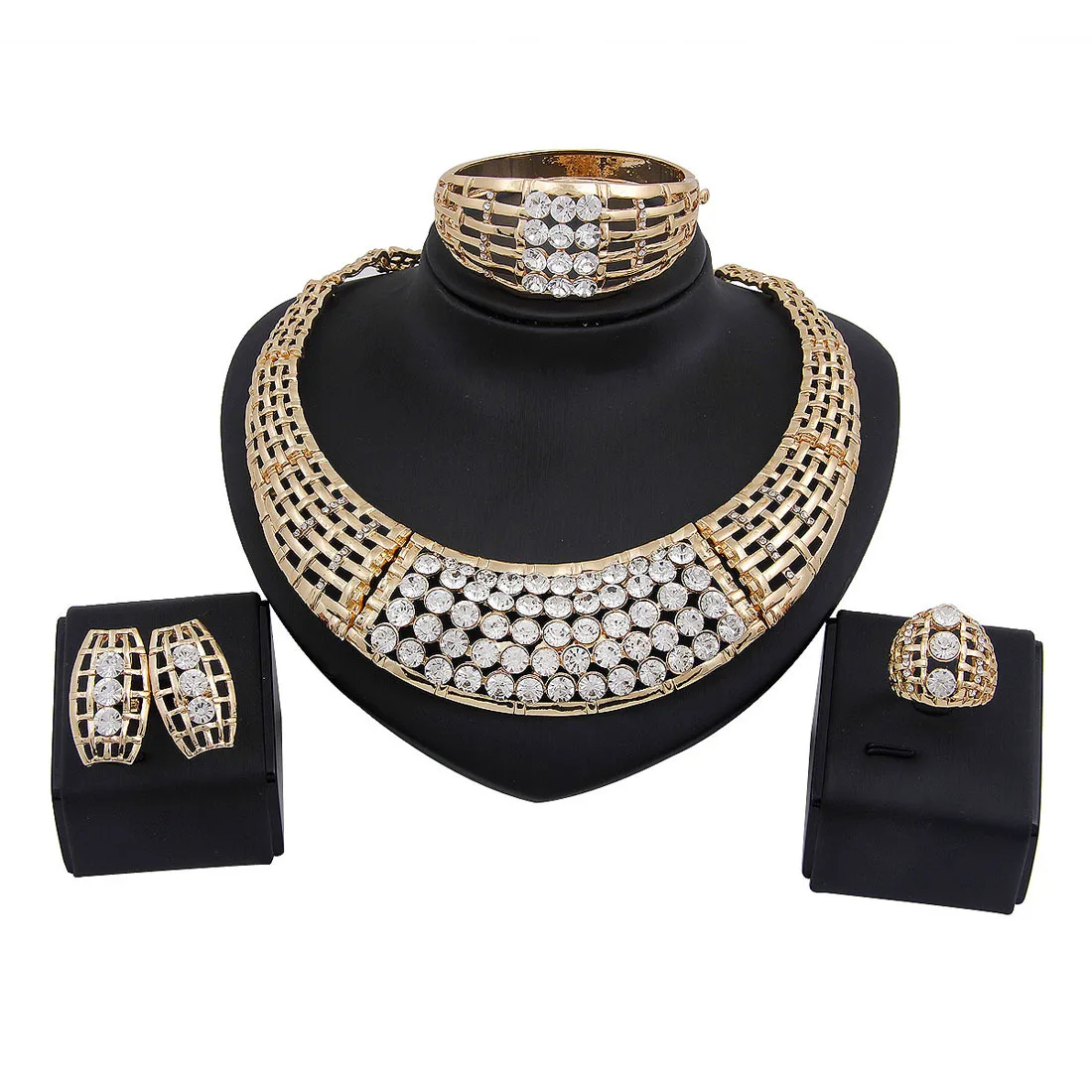 

4pcs luxury necklace dubai gold jewelry custume italian gold women jewelry sets, Picture