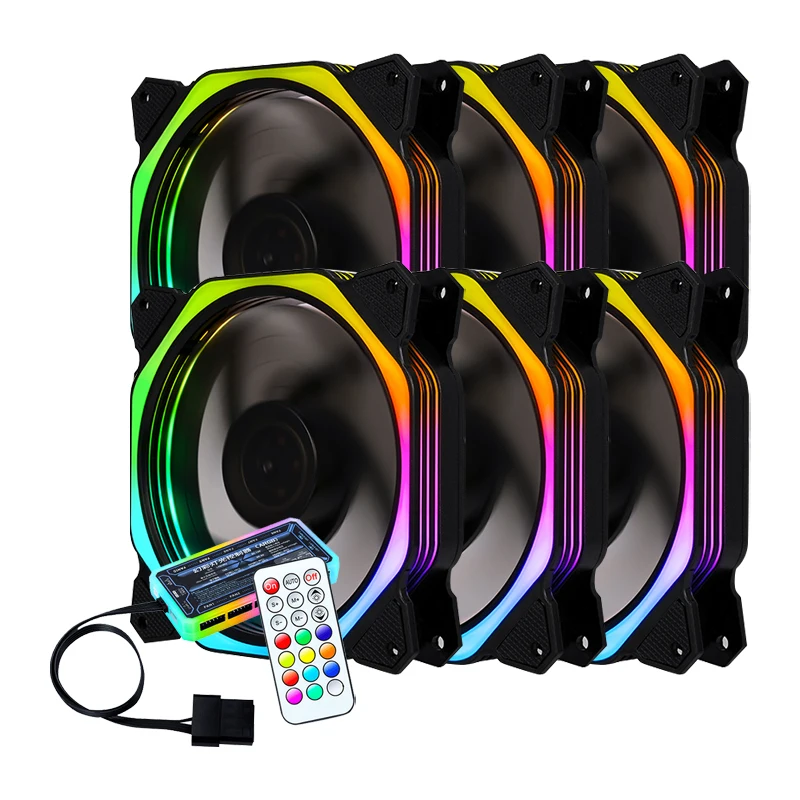 

Custom Super Silent CPU Cooler Master 120mm PC Cooling Fan LED ARGB Fan With Controller Remote Set For Case, Rgb led lamp