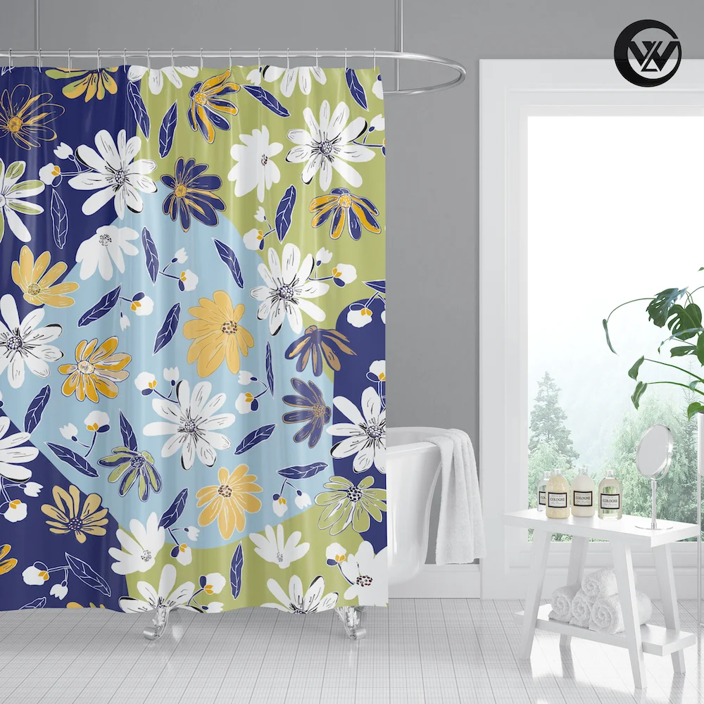 

2020 Flower Plain Kids Bathroom Curtains, Waterproof Sublimation Fabric Funny Hotel Shower Curtain Sets/, Accept customized color