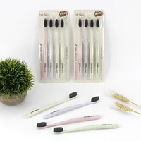 

Travel Eco Friendly Adult Bamboo 4 Pack Cheap Plastic Wheat Straw Toothbrush