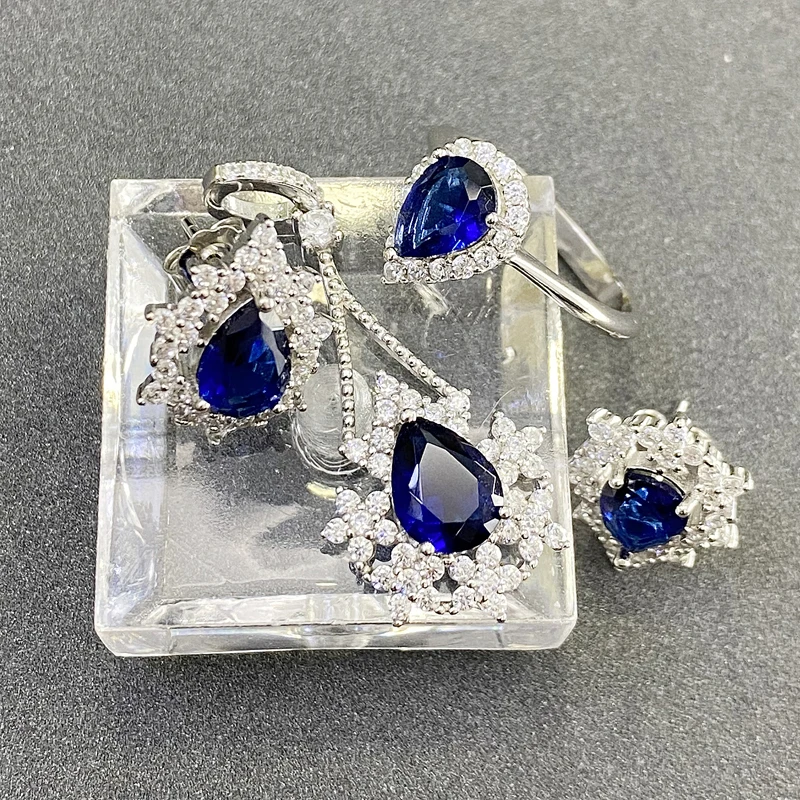 

new arrival gem stone Women jewelry set wedding ring sets