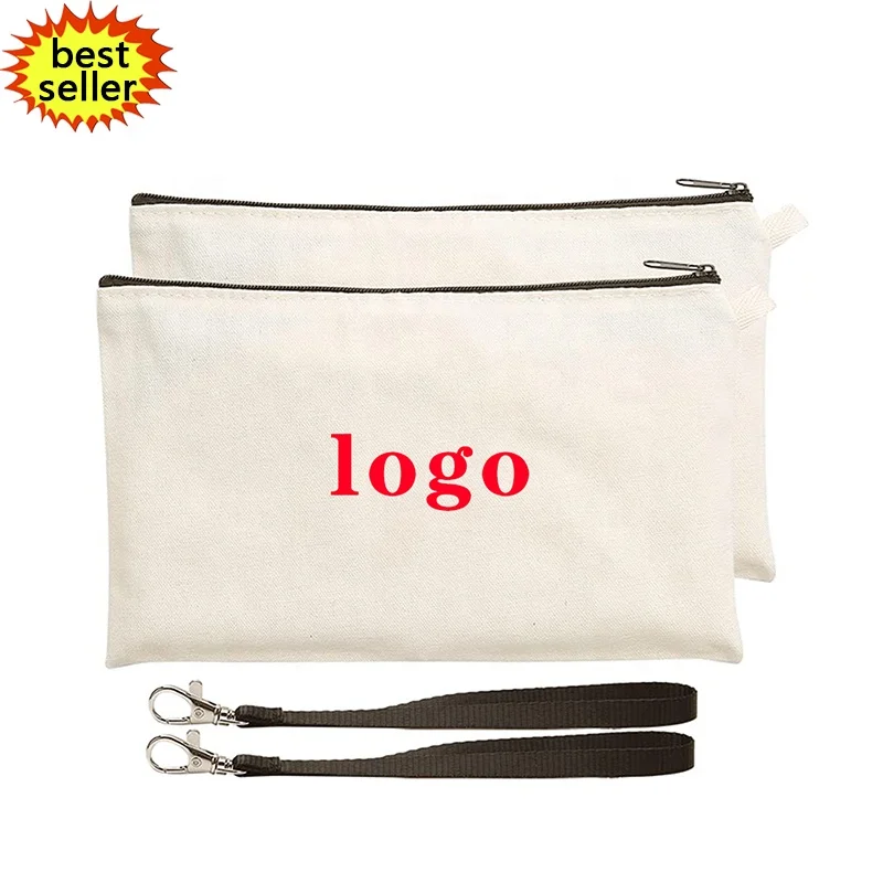 

Stylish Custom Printed Eco Friendly Sublimation Blank Organic Cotton Canvas Cosmetic Makeup Pouch Bag With Zipper, White