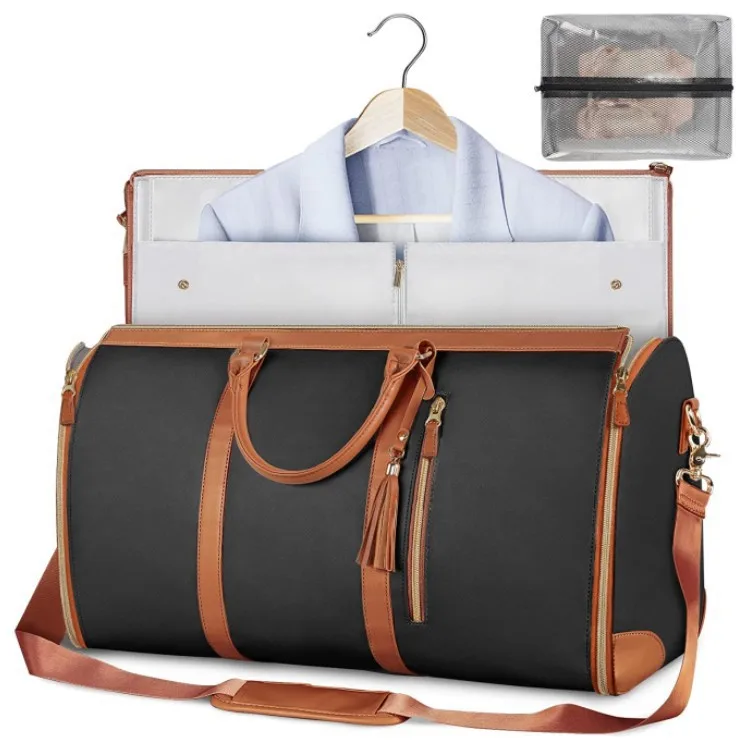 

Fashion Luxury Travel Suit Bag Waterproof Canvas Weekend Duffel Bag Large Carry On Garment Bag for Men Women