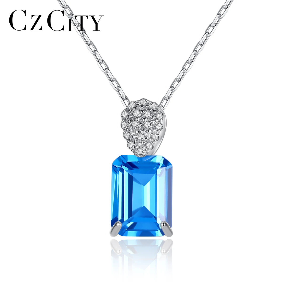 

CZCITY Necklaces for women Wholesale CZ Zircon Necklace Jewelry Silver Jewelry Fashion Cute Valentine's Day Gift