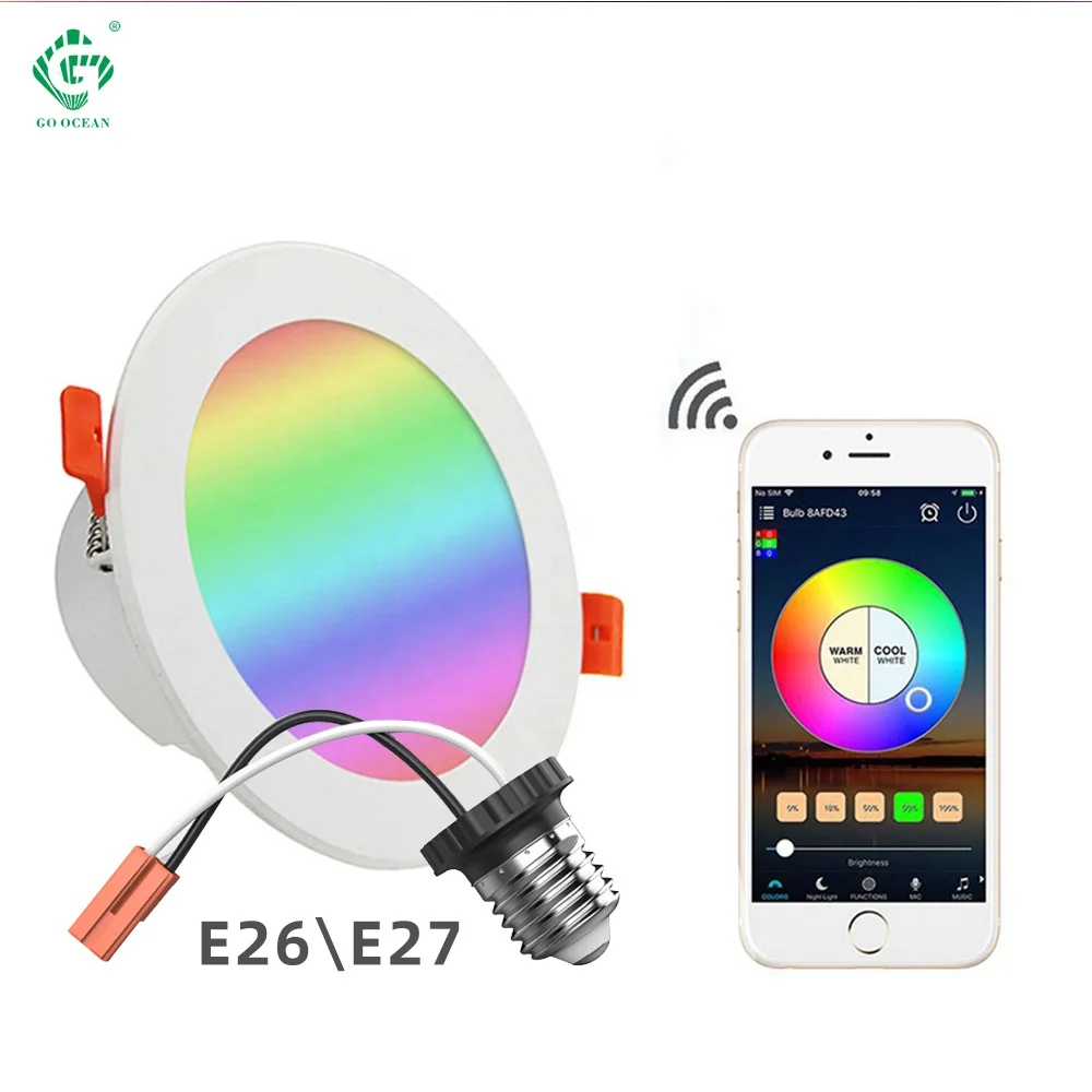 

E26 E27 Tuya Wifi Smart Downlight Spotlight RGB Smart Led Downlights Recessed Led Downlight 10W