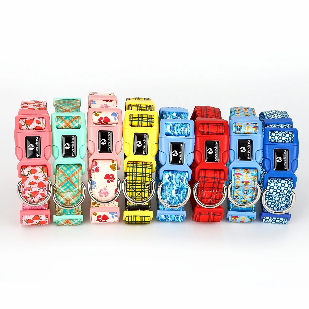 

Valentine design 10 colors Soft & Comfortable Spring Pattern Adjustable Dog Collar