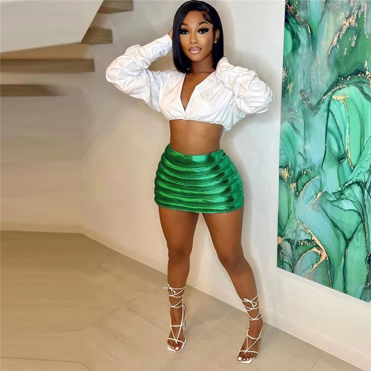 

2022 New Ladies Mini Skirt Solid Thicken Zipper Waterproof Club Wear Summer Women Short Skirts