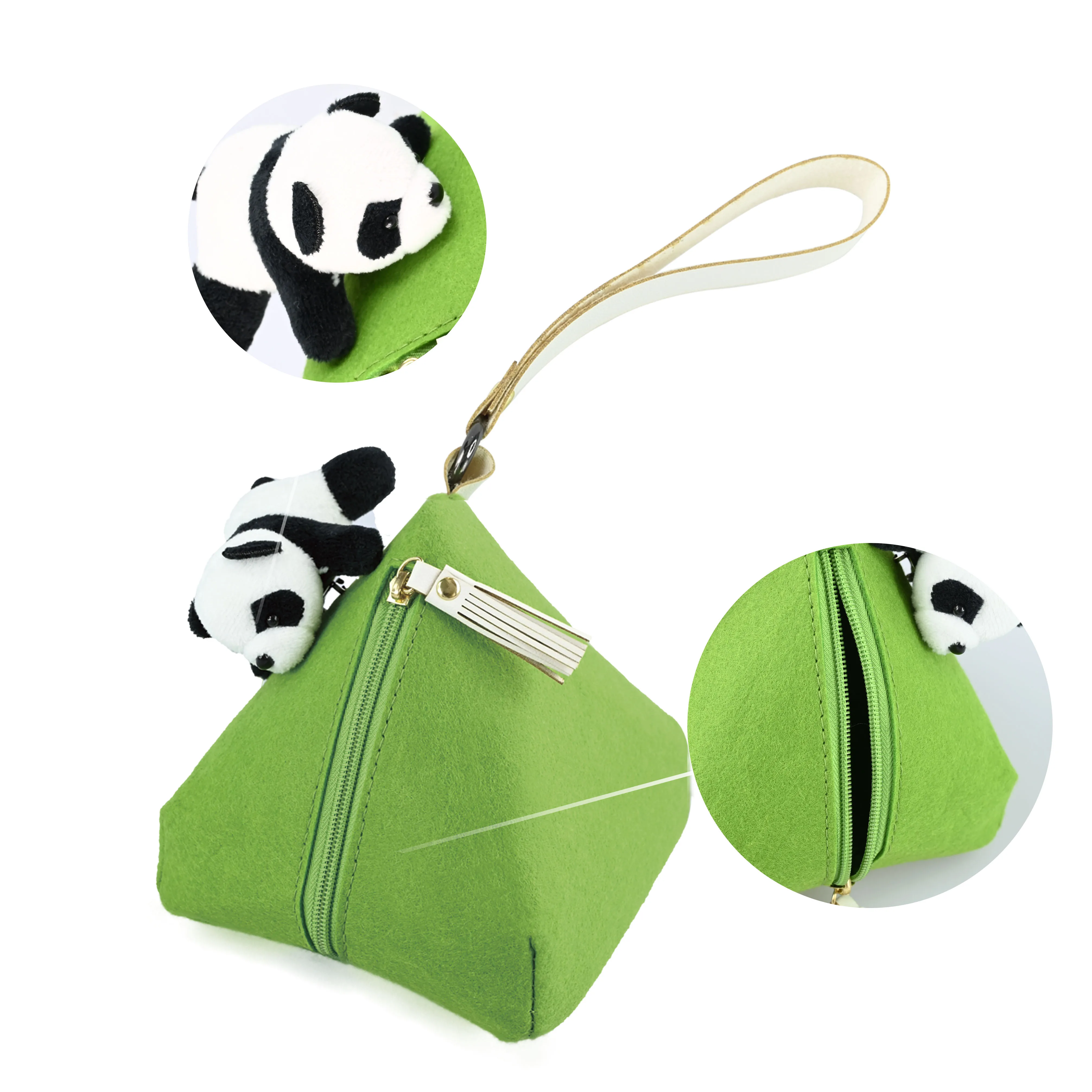 

New fashion design Rice Dumplings coin Wallet Bag with panda felt purse Pouch bag Dumpling Shape Women's Handbag Key Wallet