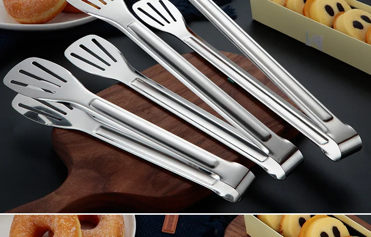 Details about   Stainless Steel Food Tongs Salad Bread BBQ Buffet Clip Kitchen Clamp Tool Silver 