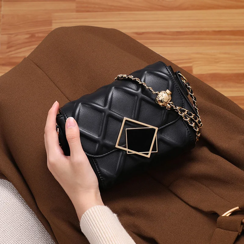 

New Arrival Lady's Elegant High Quality Genuine Leather Shoulder Bag Fashion Style Women Cross Body Bag, Black,beige
