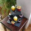 Three Tier Large Square Slate Cake Stand Round Multi Tier Slate Cake Plate