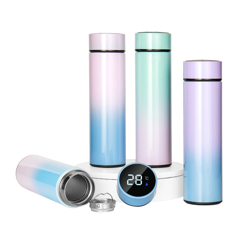 

500ml Smart Bottle Water Touch Led Cup Temperature digital travel mug Stainless Steel Vacuum Flask, Customized color