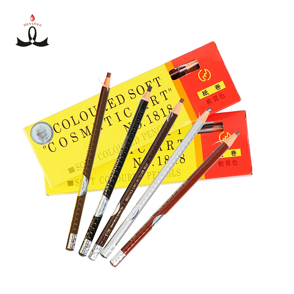 

OEM Waterproof Pull Eyebrow Pencil Microblading Eyebrow Cosmetic Tattoo Pencils For Permanent Makeup, Nature brown, light brown, brown, gray,black
