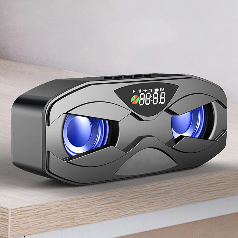 

M5 Cool Robot Design Bletooth Speaker Led Screen Mini Wireless Loudspeaker Fm Radio Alarm Clock Tf Card Blue tooth Speaker