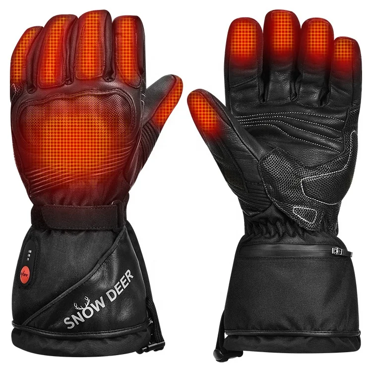

Custom logo softshell goatskin winter touch screen waterproof thermal touchscreen unisex heated luvas motorcycle gloves