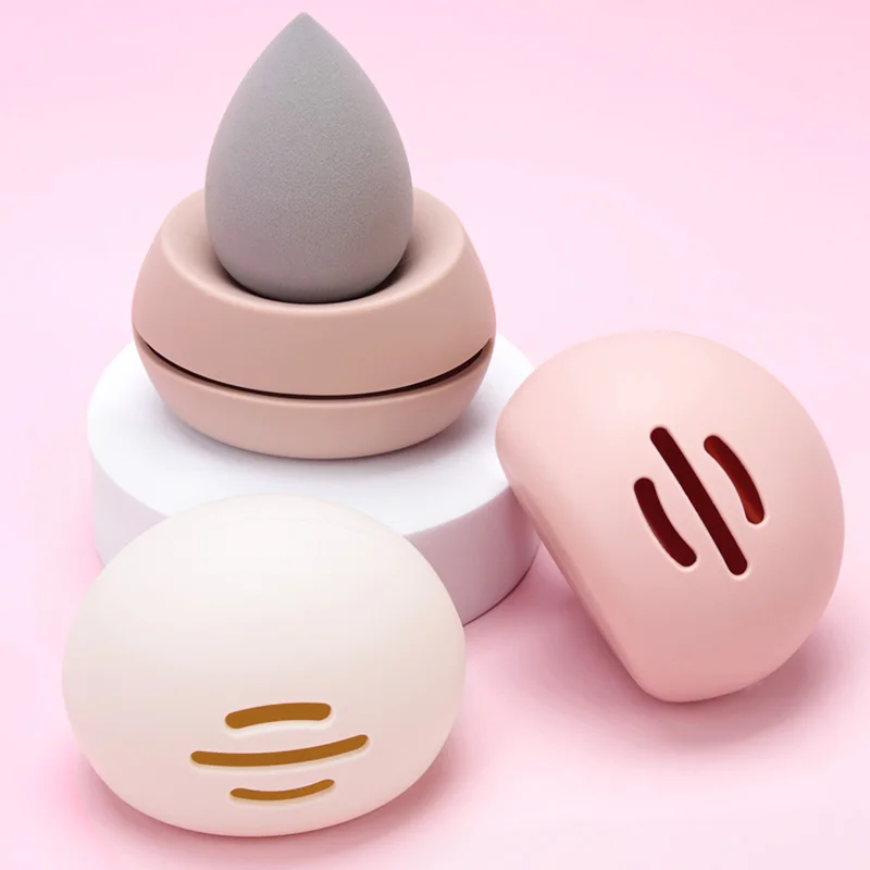 

Custom BPA Free Powder Puff Soft Cosmetic Box Beauty Egg Case Silicone Makeup Sponge Holder