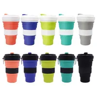 

Portable 550 ML Travel Rubber Drinking Mug Retractable Silicone Collapsible Coffee Cup