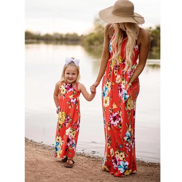 

Fashion Mother Daughter Clothing Kids Dresses Mom Daughter Matching Dresses