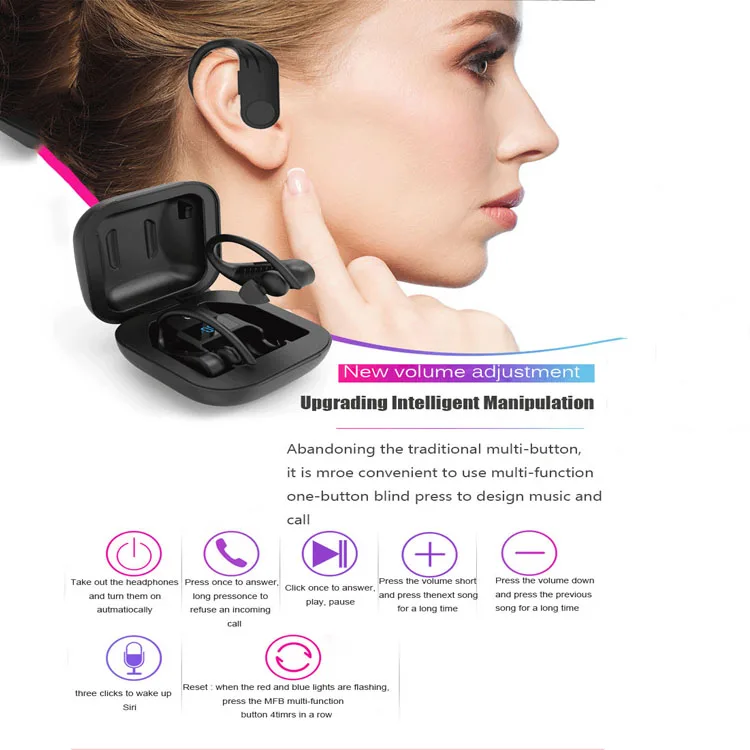 新亚马逊热卖b1 tws无线电子电脑蓝牙牙无油适用于智能手机