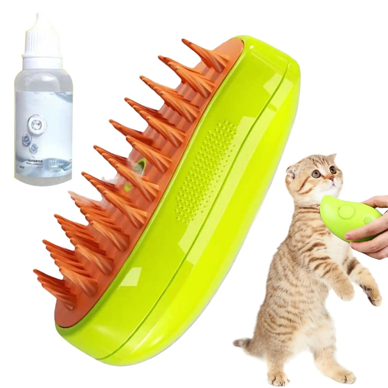 

Hot sale 3 in 1 Cat Steam Brush with Leave-On Essence Cat Grooming Brush Pet Hair Removal Comb for Cat and Dog