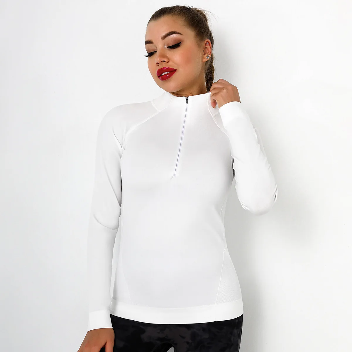 

High Performance Ladies Fitness Wear For Yoga And Running Custom Tracksuit Women Long Sleeve Gym Tops