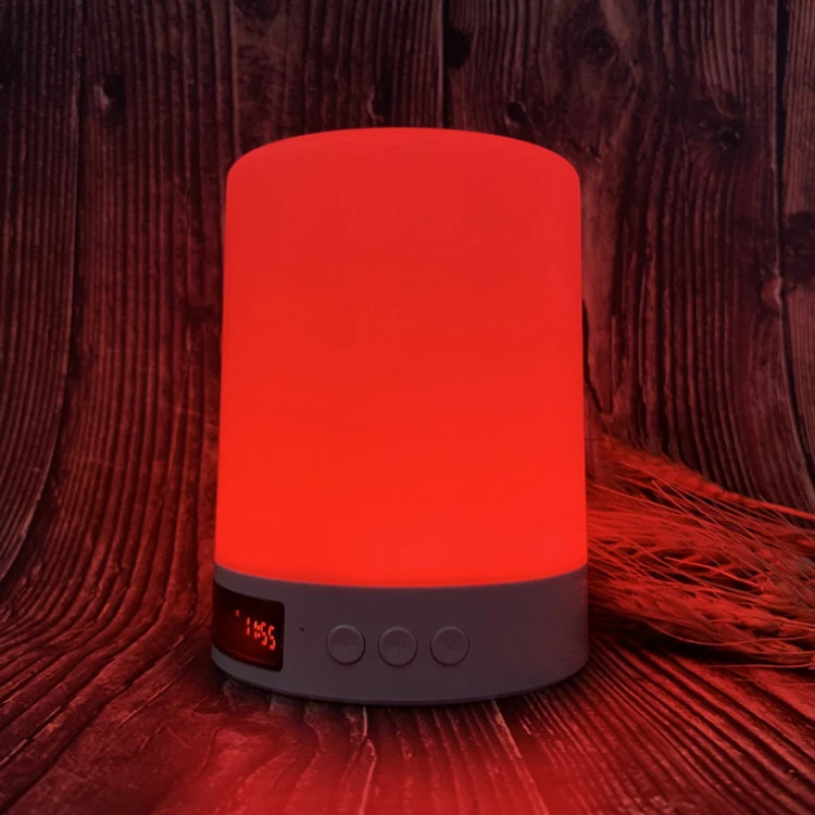 

Hot Sale Lamp BT Speaker Colorful LED display Speaker with Touch Control Alarm Clock