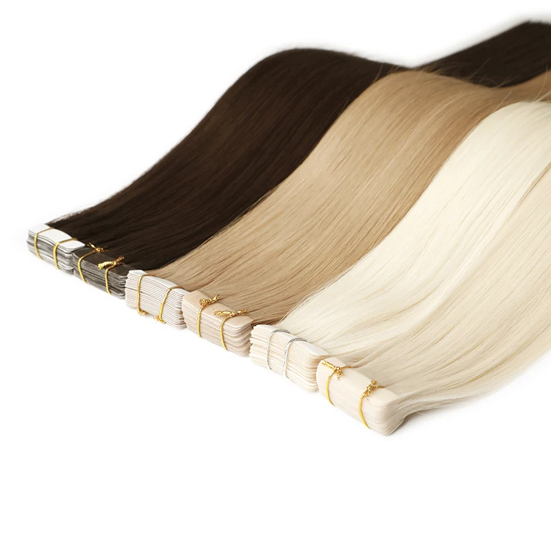 

50% OFF Wholesale Blonde Russian Tape Human Hair Remy Double Drawn Tape In Hair Extensions 100% Tape Hair