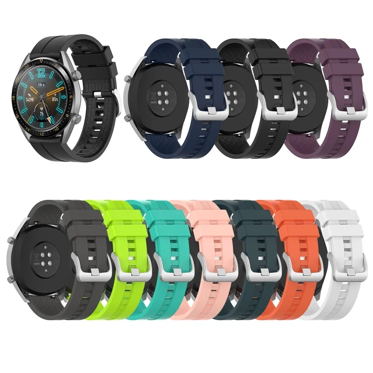 

22mm Sport Soft Rubber Silicone Adjustable Watch Band Strap Replacement for Huawei GT GT2 Honor Magic, 10colors