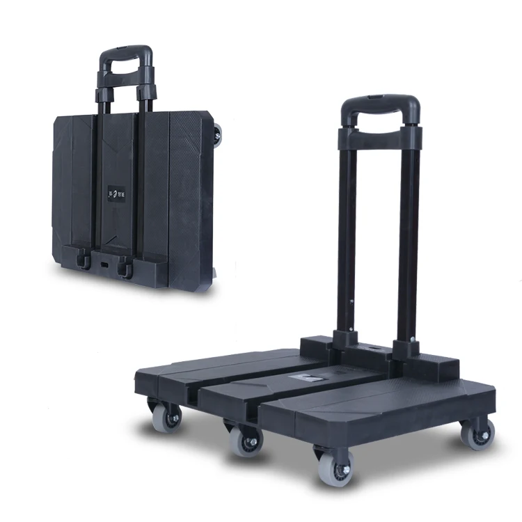

High quality platform hand brake airport trolley folding hand pallet truck