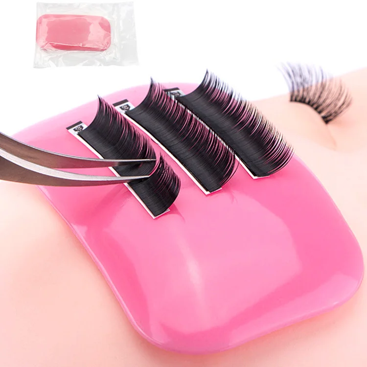 

Wholesale Eyelash Extension Tray Tool Lash Holder Super Soft Holder Pad Pink Tray Eyelash Extension Tool Seyelash Head Pad, Clear, pink