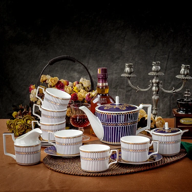 

15 Pcs Nordic Light Luxury Kitchen Accessories 6 person Ceramic Coffee Tea Sets