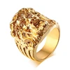 Professional Stainless Steel Manufacturer Vintage Religion 24K Solid Gold Plating Jesus Rings