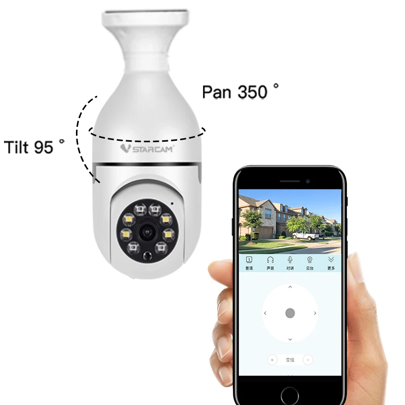 

1080P CCTV LED Bulb Holder Camera 360 Degree Wireless Wifi Home Security Camera Bulb Camera