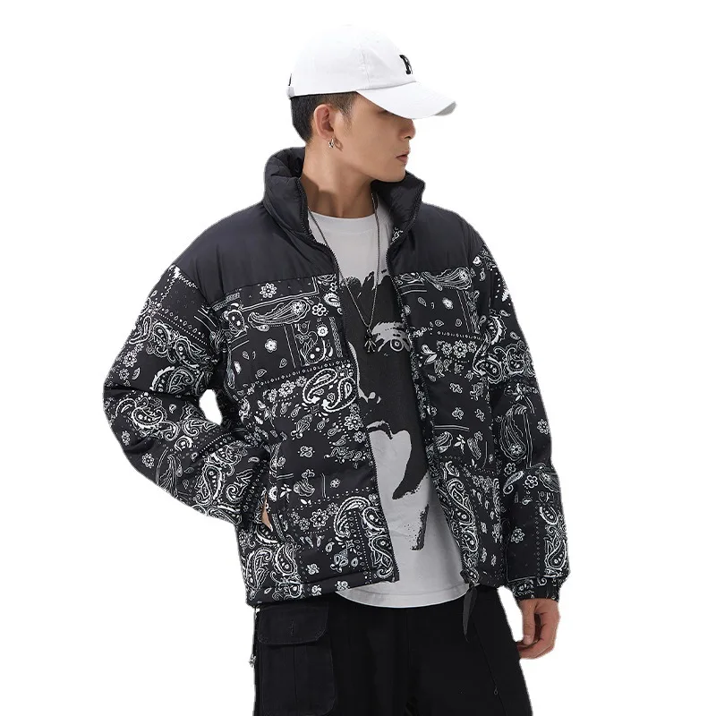 

NS040 fashion bubble jacket men casual monclear puff coat bandana jacket for men, Picture