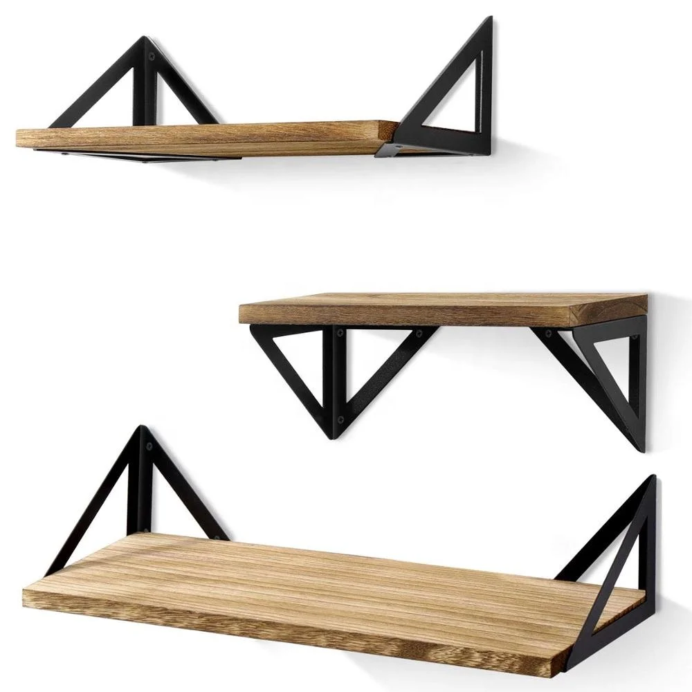 
Amazon new trend product Floating Shelves Wall Mounted Rustic Wood Wall Shelves 