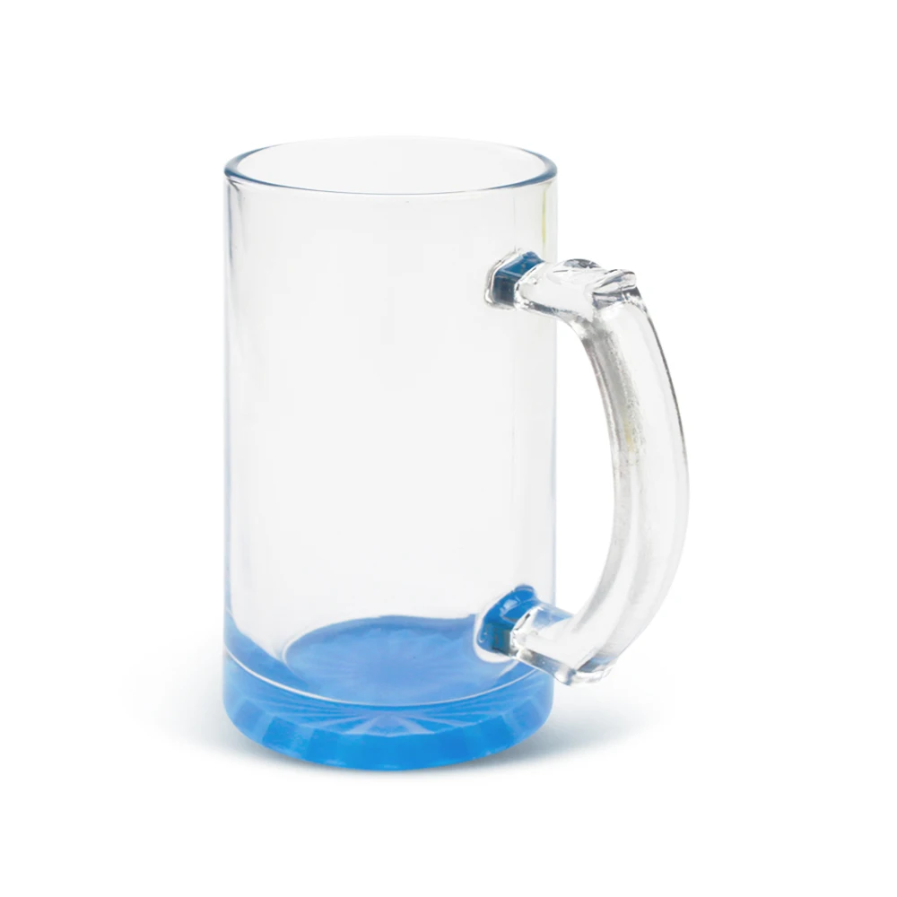 

16oz Factory Wholese Hot SaleGradient Colorful Clear Glass Mug, Bule/red/pink/green/orange