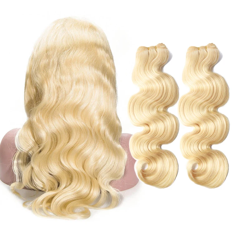 

Wholesale 613 Blonde Hair Weave Bundles Virgin Brazilian Human Hair 613 Bundles With Frontal Closure