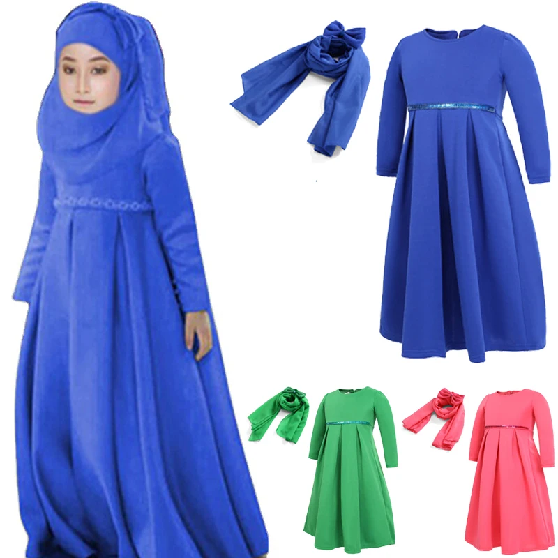 

MXCHAN EID clothes drop shopping kids muslim pray dress clothing for girls muslim