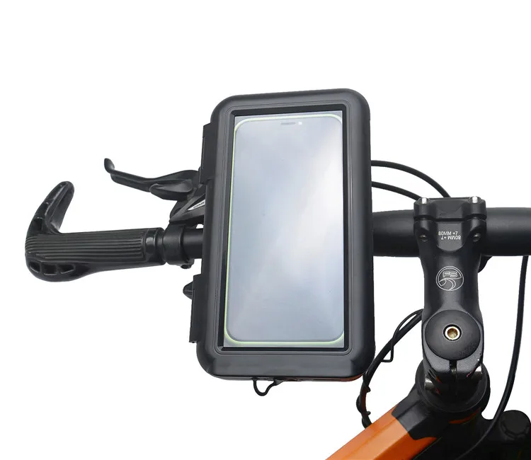 

2021 Waterproof Case Bicycle Handlebar Cell Phone Mount Motorcycle Bike Phone Holder, Black