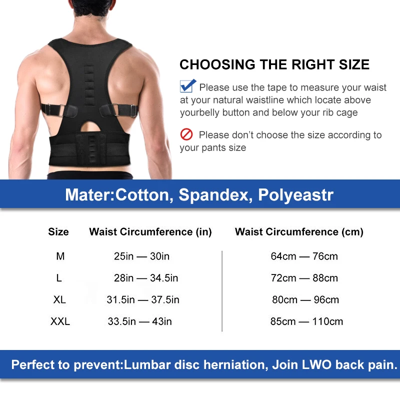 
Adjustable back support brace belt stretcher straightener magnetic body posture corrector shoulder Posture Corrector 