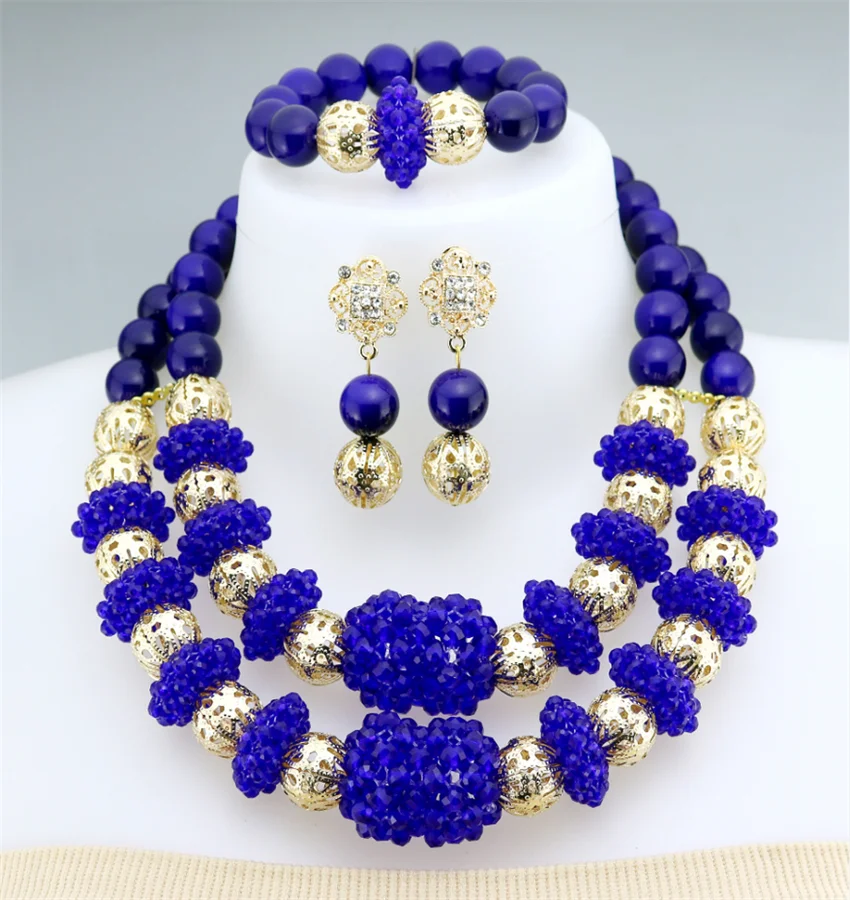 

2020Fashion african Beads jewelry sets Women Wedding Accessories Costume nigerian style
